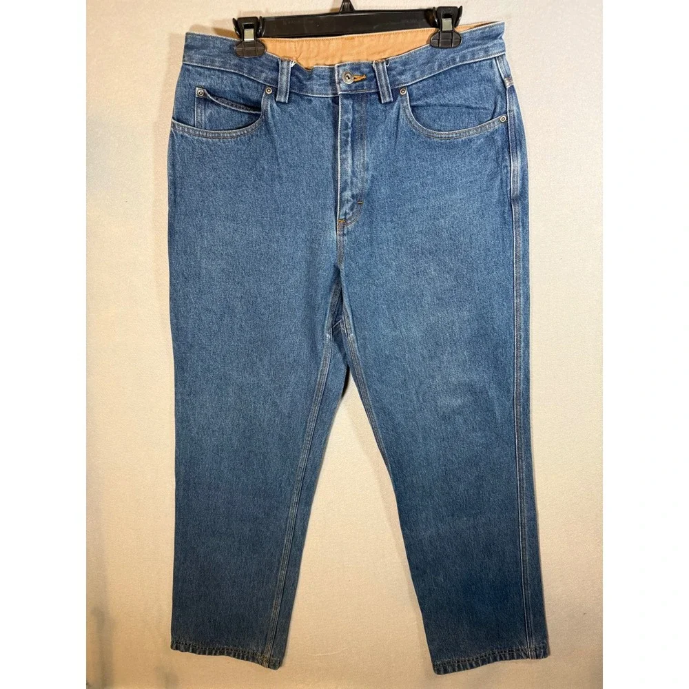 2 Duluth Trading Co Ballroom Jeans Mens 34x32 Blue Denim Straight Leg Work Pants